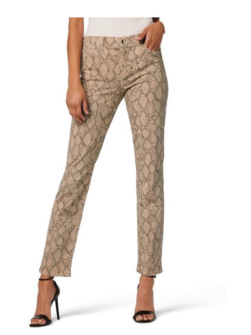 New Joes The Lara Mid Rise Cigarette Snake Skin Print  Slim Straight Jeans SZ 24